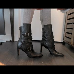 Manolo Blahnik Black leather boots